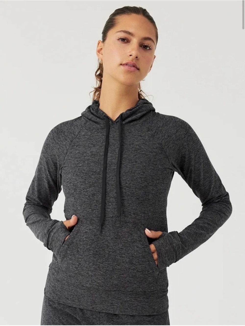 Outdoor Voices Charcoal Cloudknit Pullover Hoodie